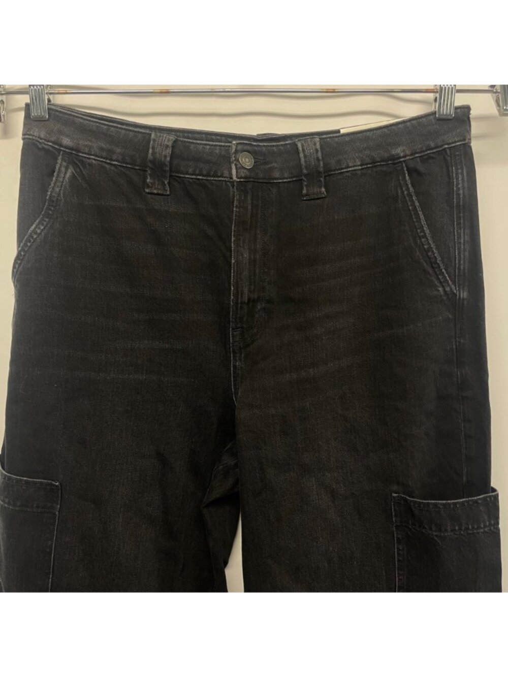 American Eagle Super High Rise Baggy Wide Leg Women’s Black Jeans Reg 14 (36x32) - Picture 7 of 12